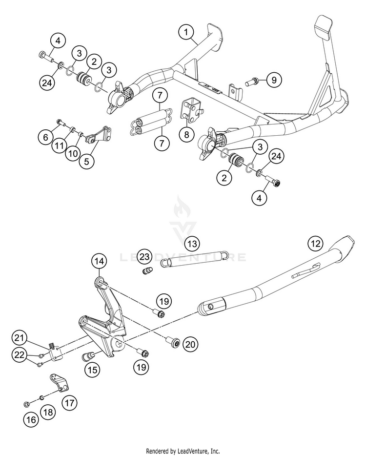 Side / Center Stand 1290 SUPER ADVENTURE S SILVER CHASSIS - 2020 Schematic
