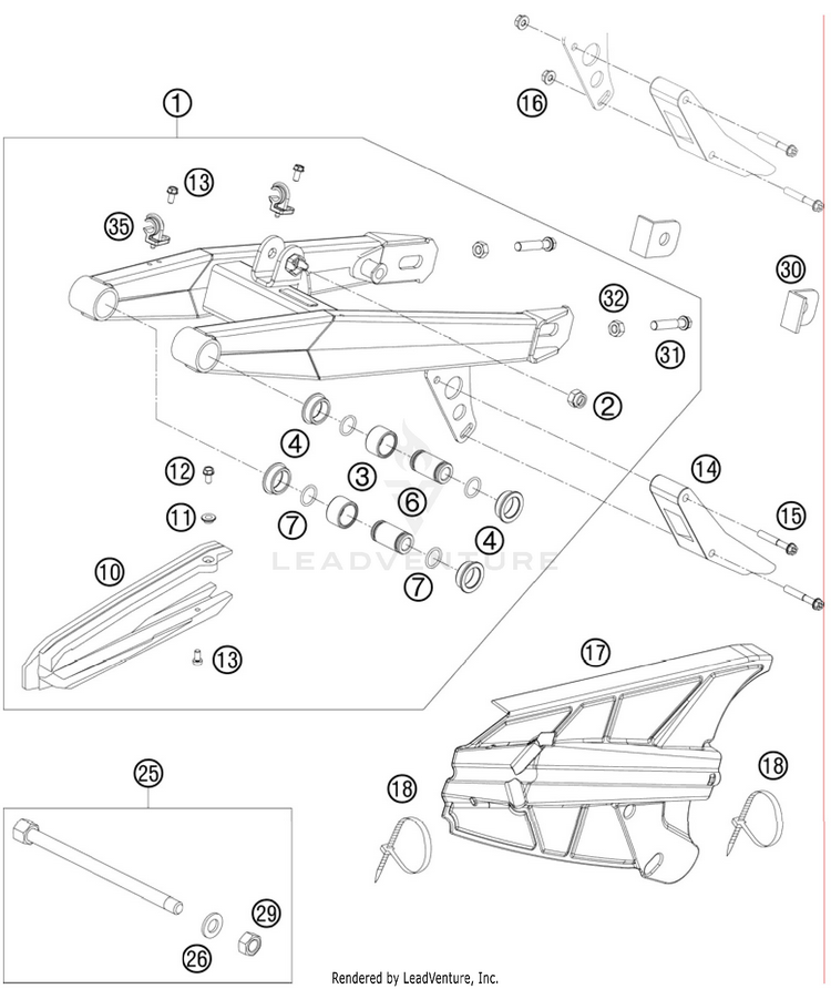 Swing Arm 65 SX Chassis - 2011 Schematic
