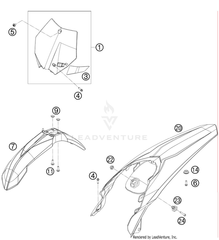 Mask, Fenders 250 XC Chassis - 2011 Schematic
