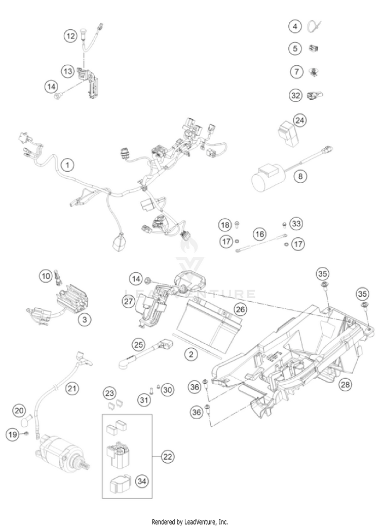 Wiring Harness 350 SX-F CHASSIS - 2022 Schematic