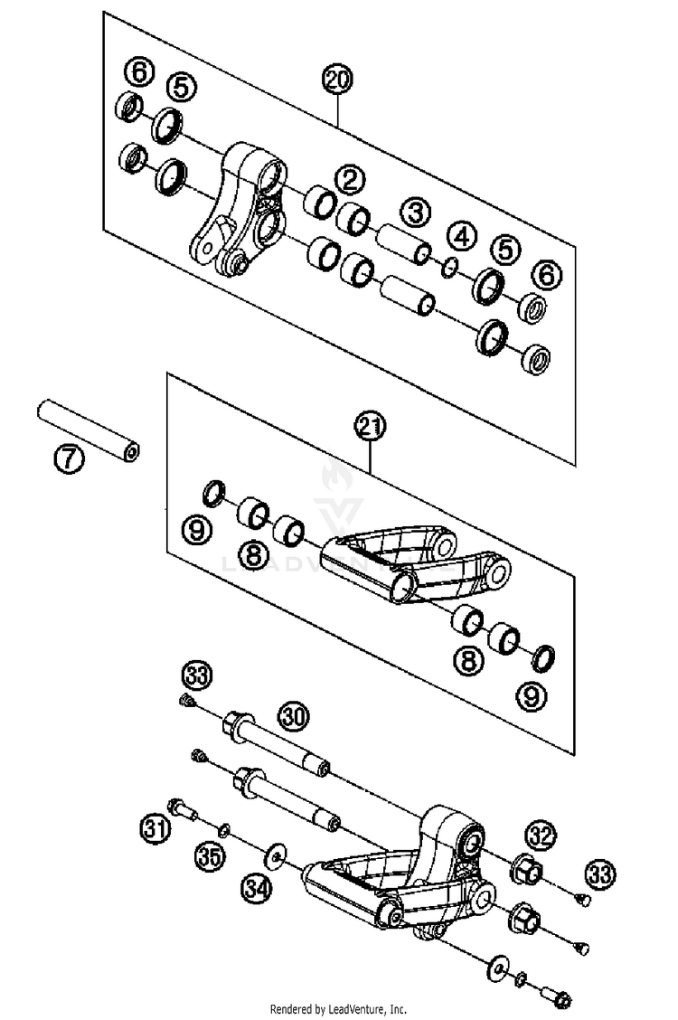 Pro Lever Linking 690 Enduro Chassis - 2011 Schematic