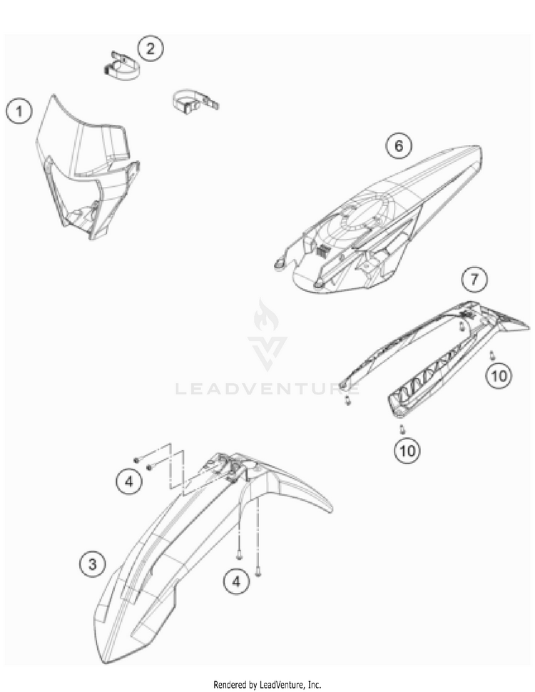 Mask, Fenders 150 XC-W TPI US CHASSIS - 2022 Schematic