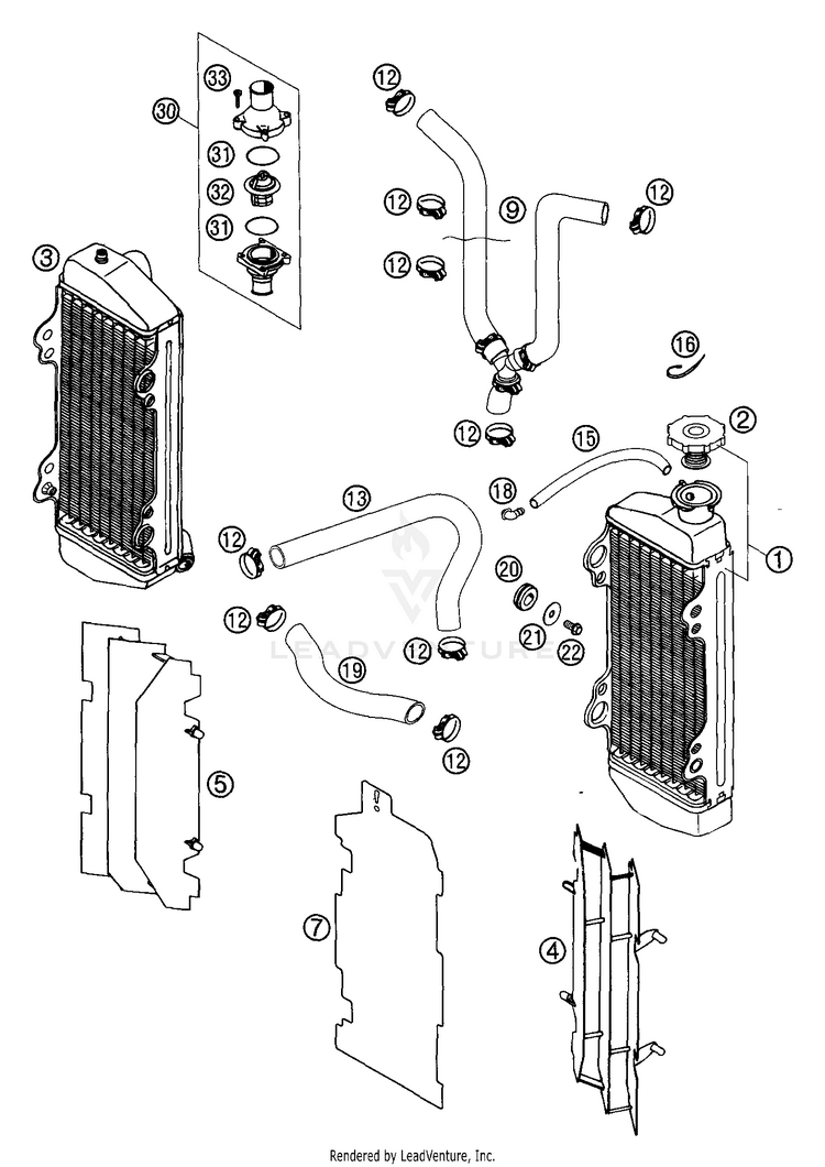 Cooling System (Usa/Aus) 300 MXC Engine - 2003 Schematic