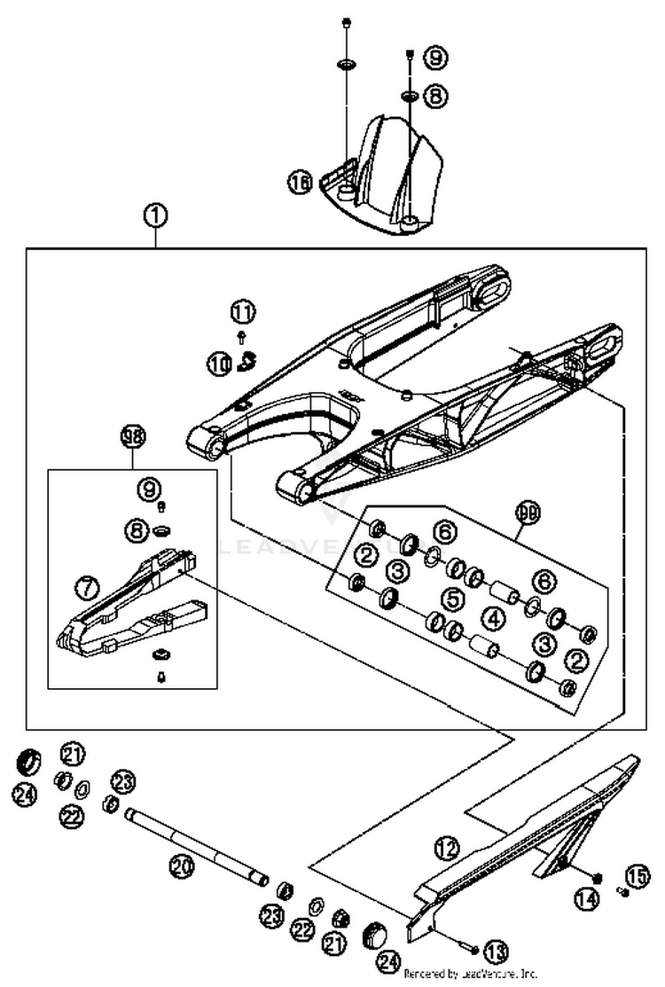 Swing Arm 690 DUKE WHITE Chassis - 2016 Schematic