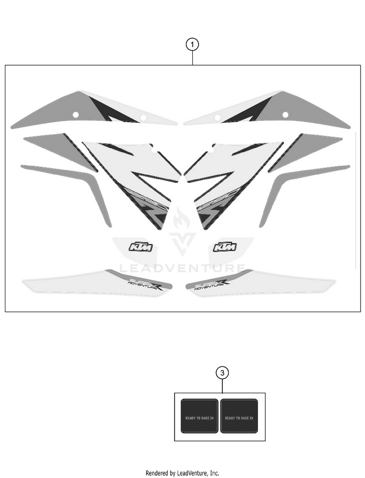 Decal 1290 SUPER ADVENTURE R CHASSIS - 2020 Schematic