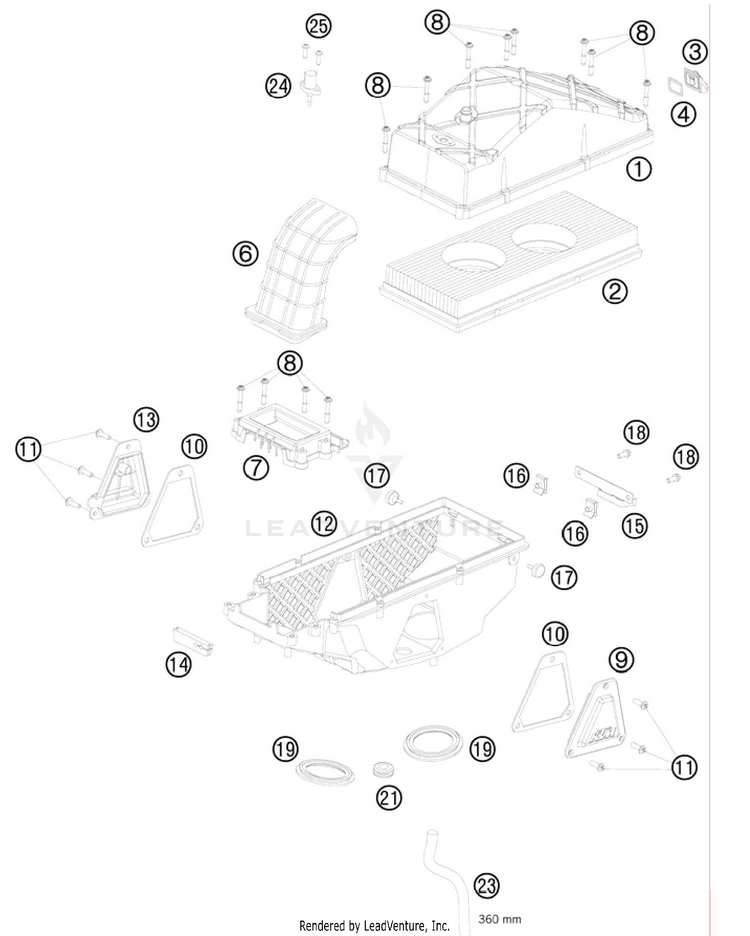 Air Box 990 Supermoto T Orange Chassis - 2010 Schematic