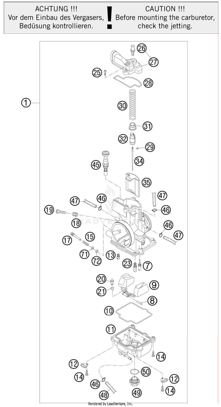 Carburetor 150 XC Engine - 2011 Schematic