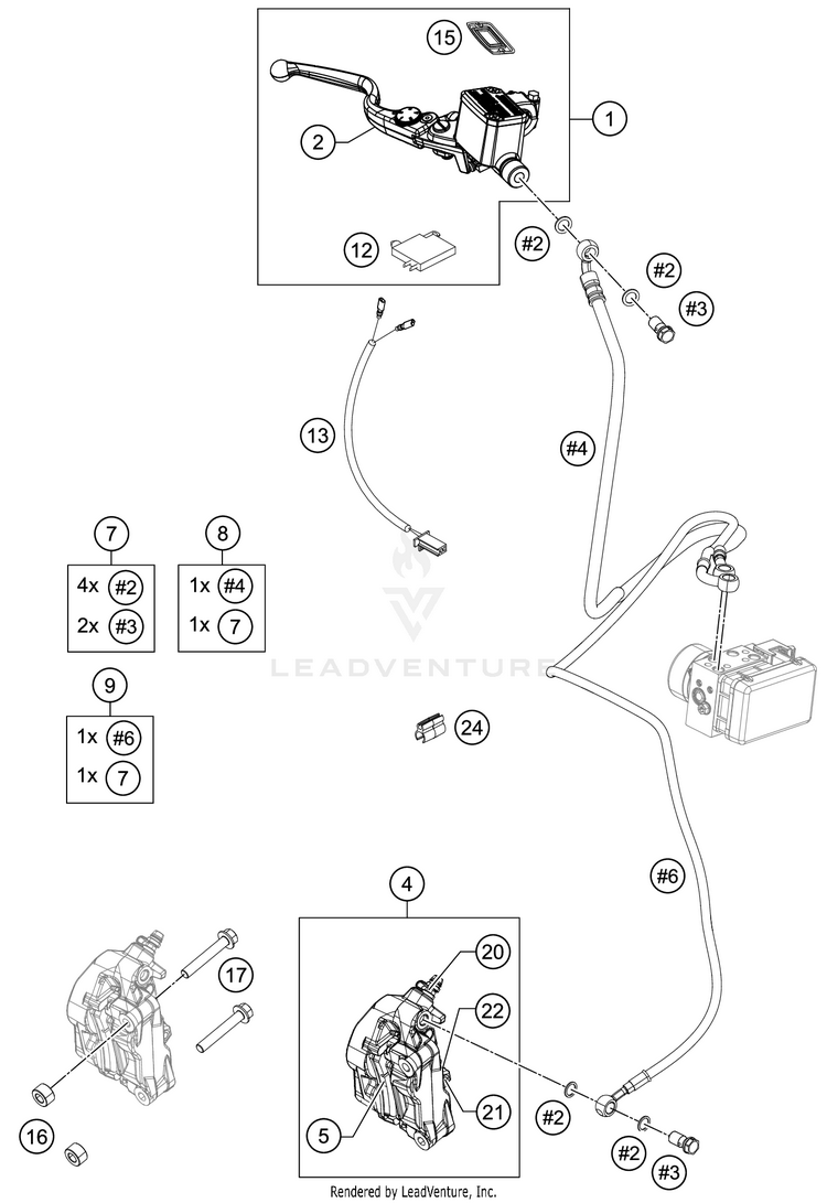 Front Brake Caliper RC 390 BLACK CHASSIS - 2018 Schematic