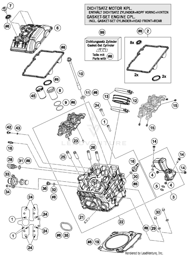 Cylinder Head Front 1290 SUPER ADVENTURE R ENGINE - 2018 Schematic