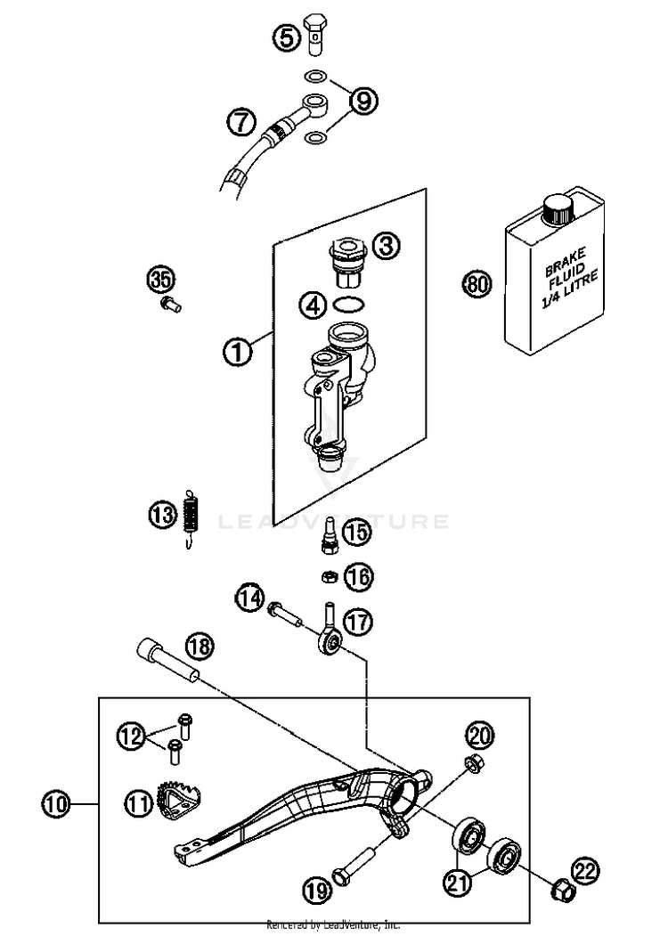 Rear Brake Control 450 SX-F FACT. REPL. USA Chassis - 2012 Schematic