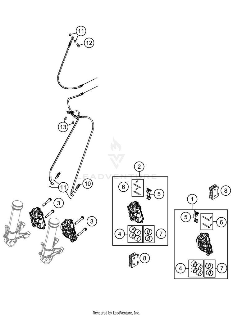 Front Brake Caliper 1290 SUPER ADVENTURE R CHASSIS - 2020 Schematic