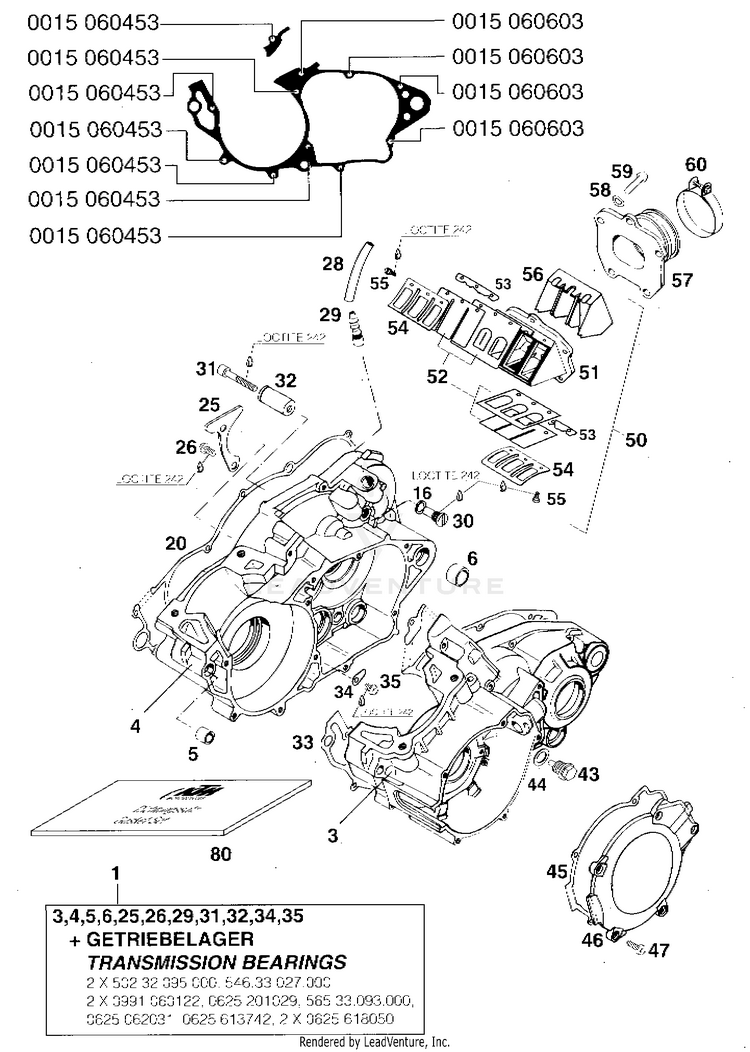 Engine Case 360 MXC Engine - 1997 Schematic