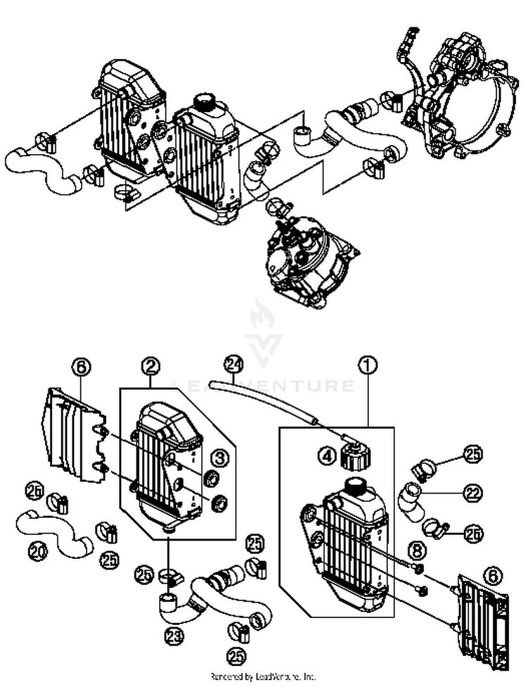Cooling System 50 SX MINI ENGINE - 2017 Schematic