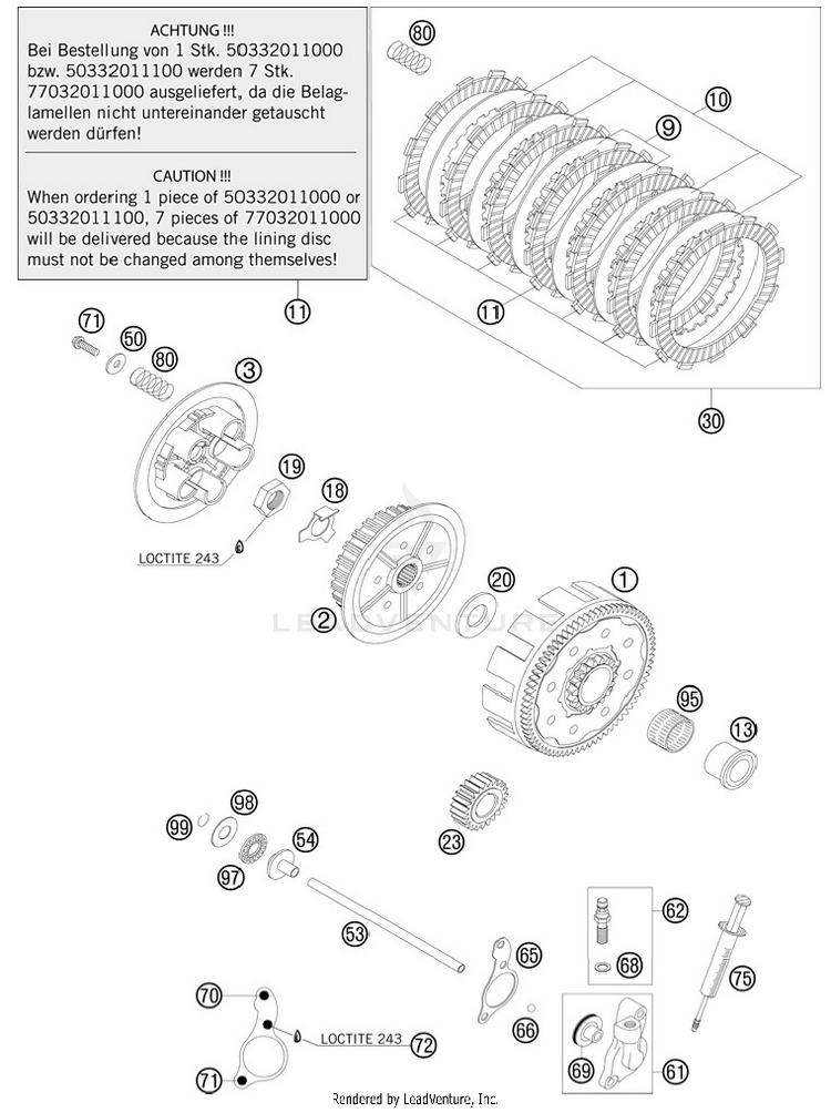 Clutch 125 SX Engine - 2012 Schematic