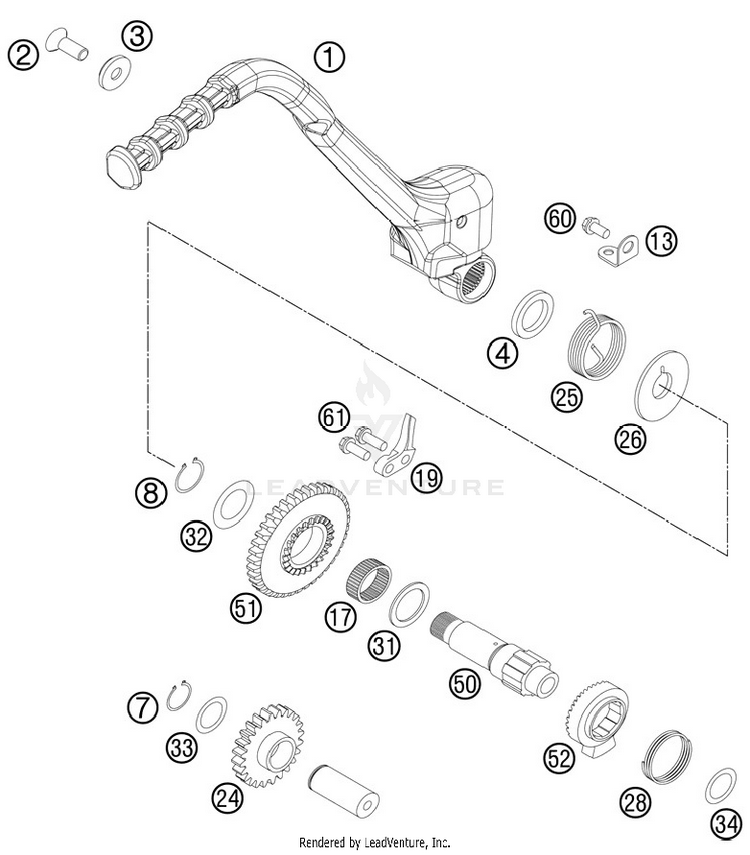 Kick Starter 250 SX Engine - 2012 Schematic