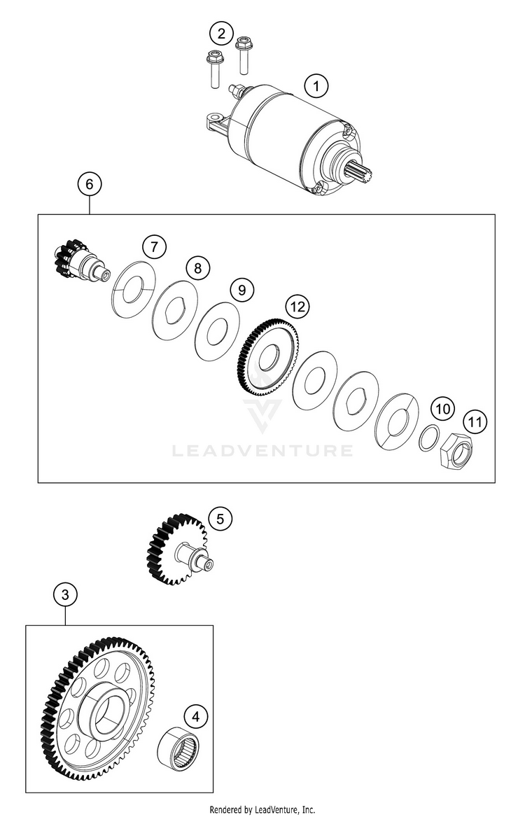 Electric Starter 390 RC WHITE ABS Engine - 2016 Schematic