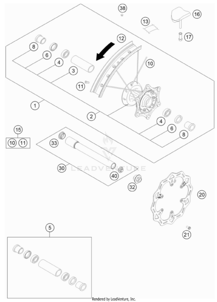Front Wheel 300 XC TPI US CHASSIS - 2022 Schematic