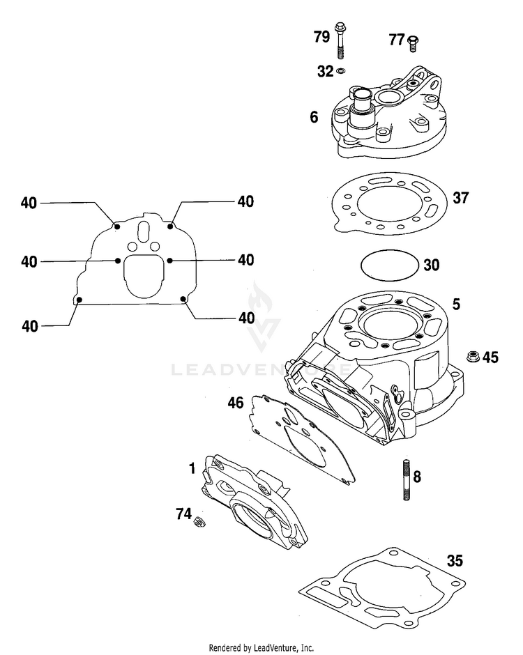 Cylinder 125 EXC Engine - 2000 Schematic