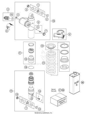 Shock Absorber Disassembled Schematic