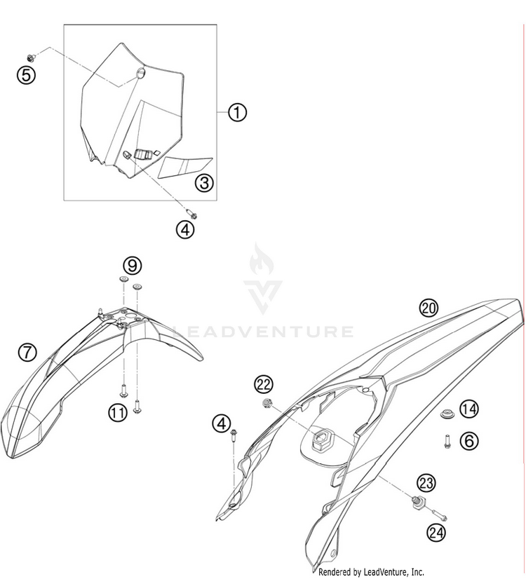 Mask, Fenders 150 XC Chassis - 2011 Schematic