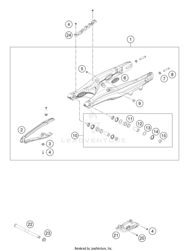 Swing Arm 250 XC-W 2026 CHASSIS - 2026 Schematic