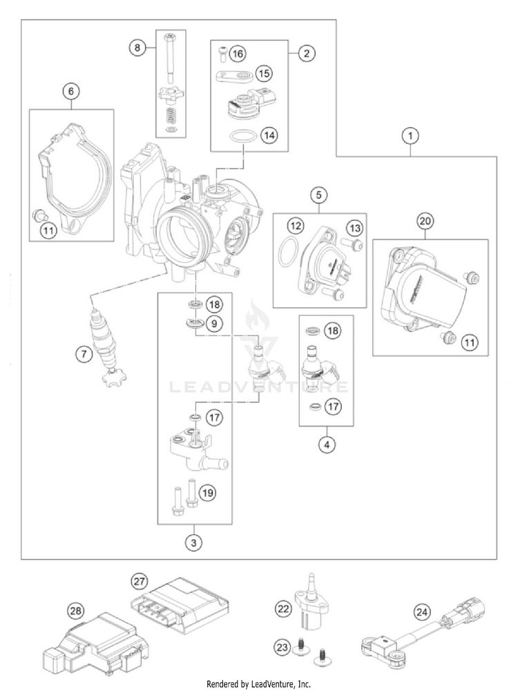 Throttle Body 250 SX-F ENGINE - 2025 Schematic