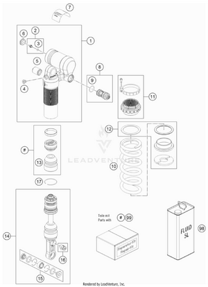 Shock Absorber Disassembled Schematic