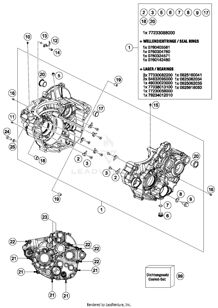 Engine Case 250 SX-F FACTORY EDITION Engine - 2016 Schematic