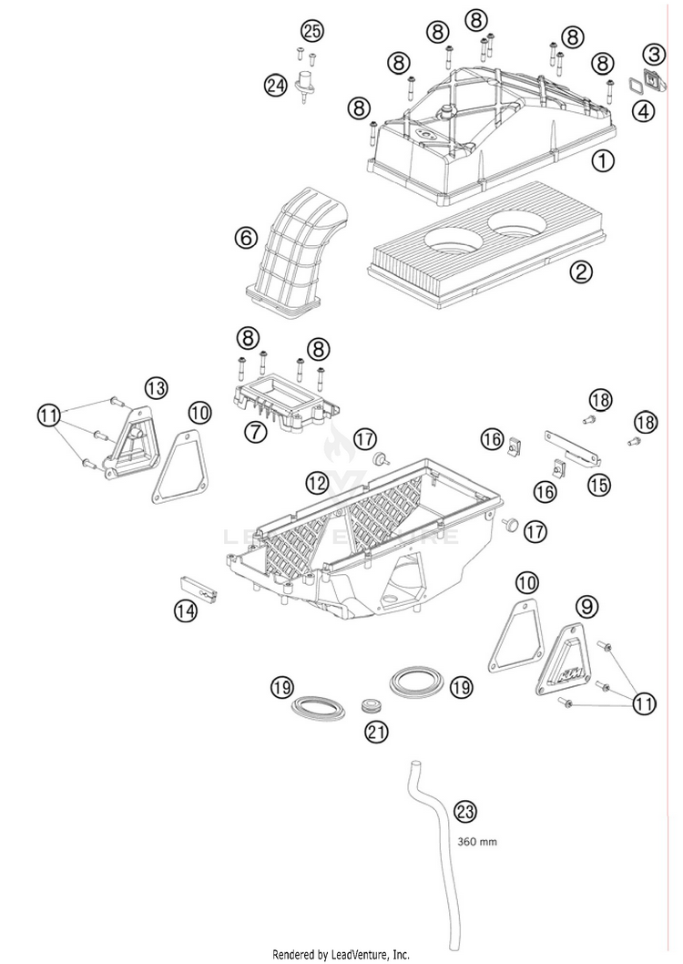 Air Box 990 Supermoto R Chassis - 2010 Schematic
