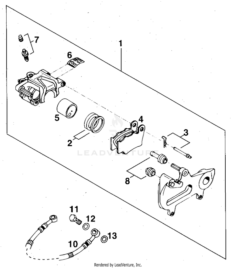 Brake Caliper Rear 360 MXC Chassis - 1997 Schematic