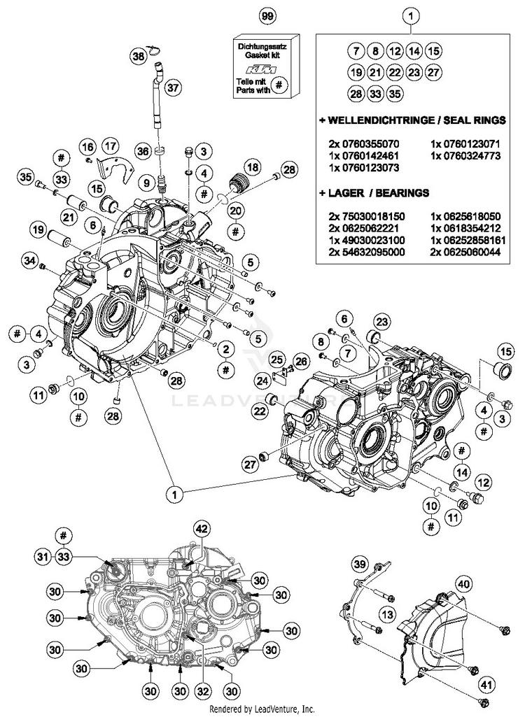 Engine Case 690 DUKE WHITE Engine - 2016 Schematic