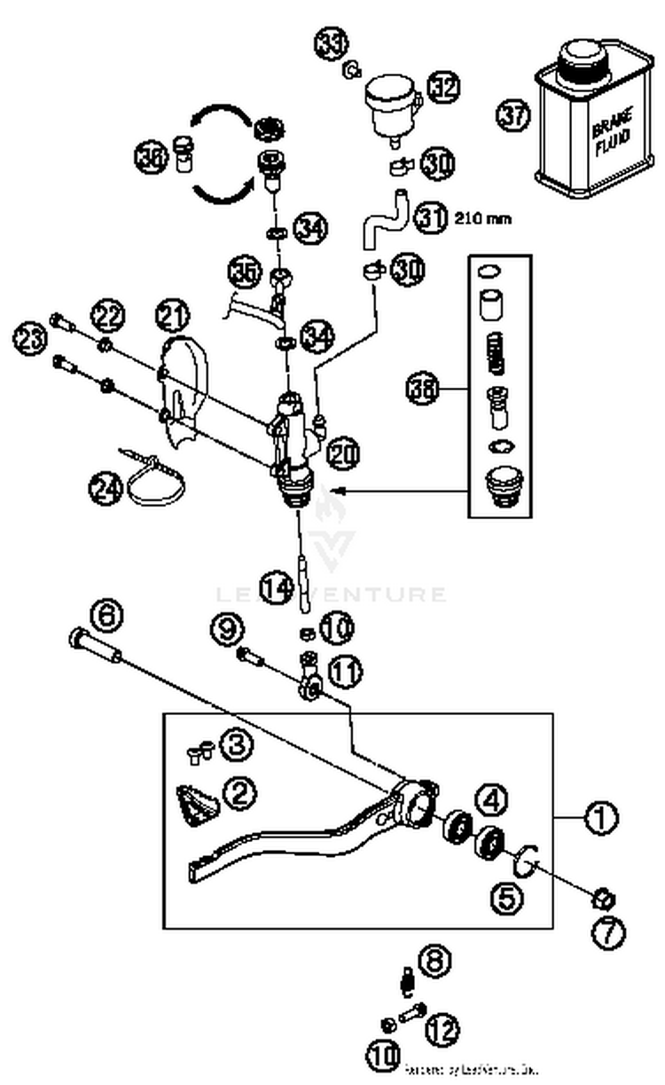 Rear Brake Control 690 DUKE WHITE CHASSIS - 2017 Schematic