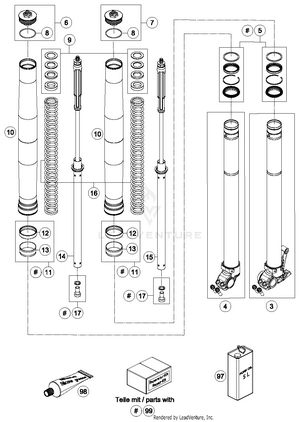 Front Fork Disassembled Schematic