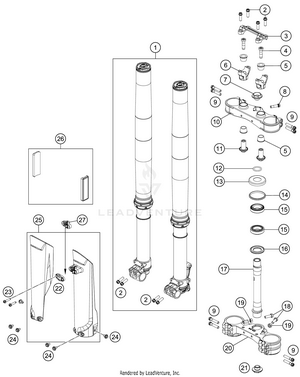 Front Fork, Triple Clamp Schematic
