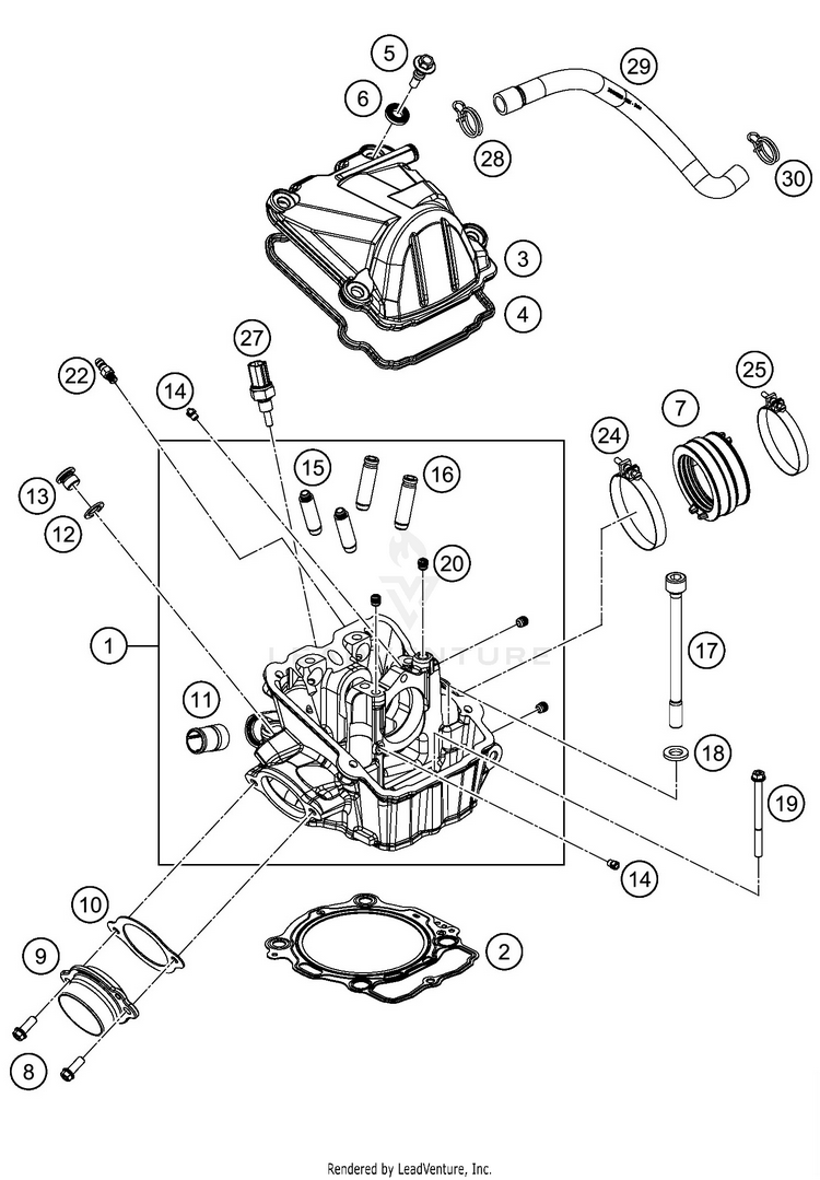 Cylinder Head 450 EXC-F ENGINE - 2019 Schematic