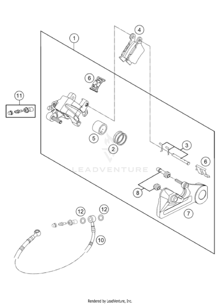 Rear Brake Caliper 250 SX-F Chassis - 2022 Schematic