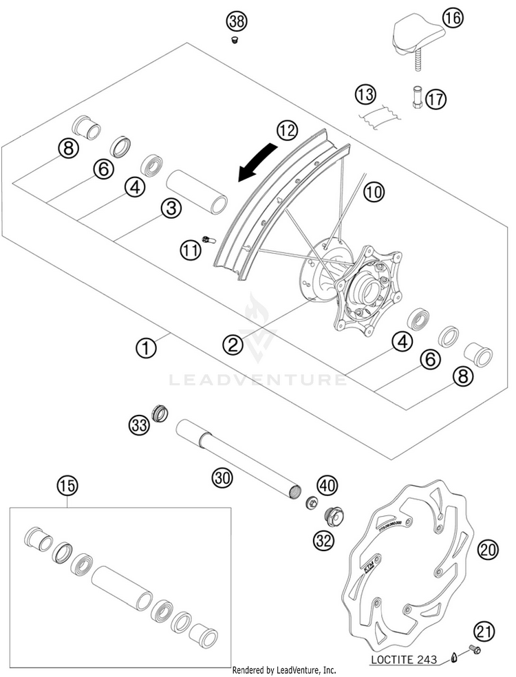 Front Wheel 150 XC Chassis - 2011 Schematic