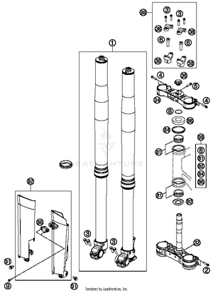 Front Fork, Triple Clamp Schematic