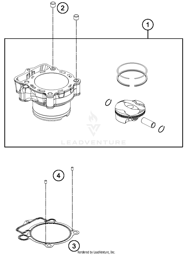 Cylinder 350 SX-F ENGINE - 2018 Schematic