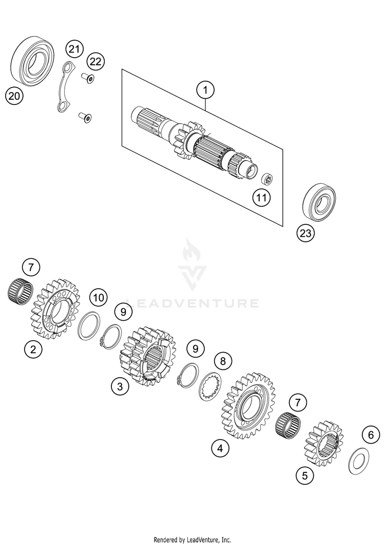 Transmission I - Main Shaft 500 EXC-F 500 EXC-F SIX DAYS Engine - 2021 Schematic