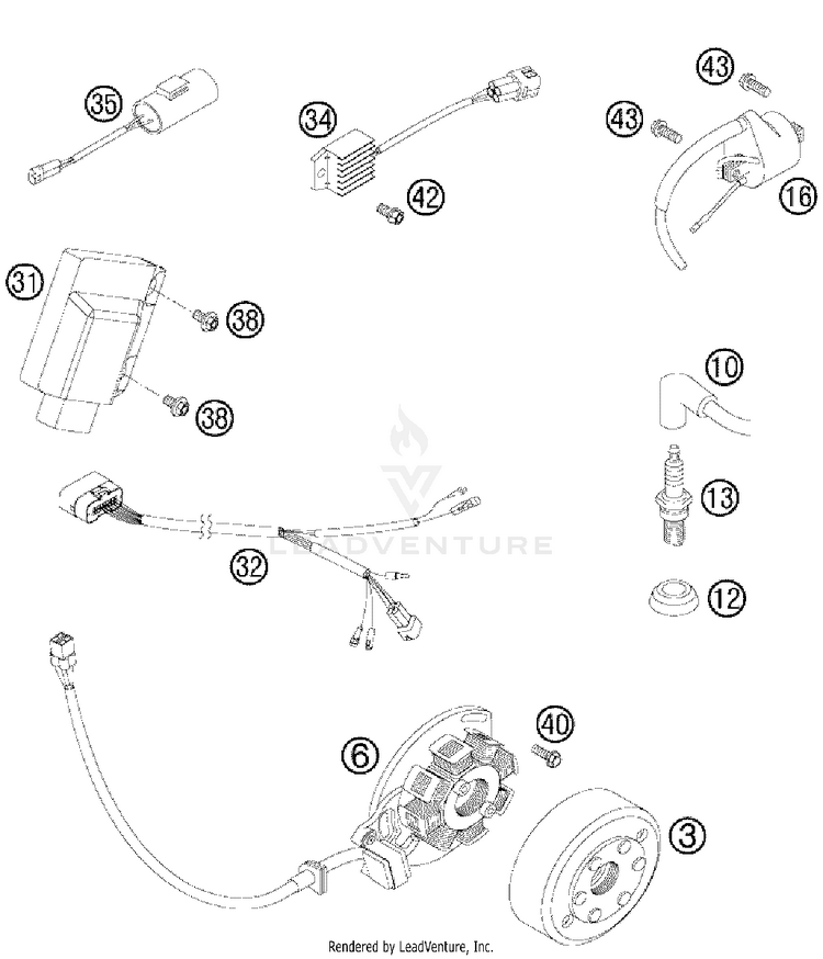 Ignition System 200 XCW Engine - 2012 Schematic