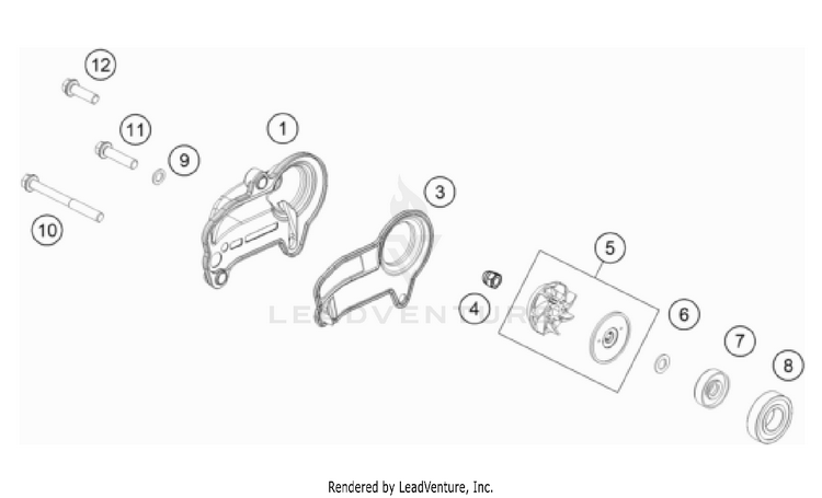 Water Pump 300 XC TPI Engine - 2022 Schematic