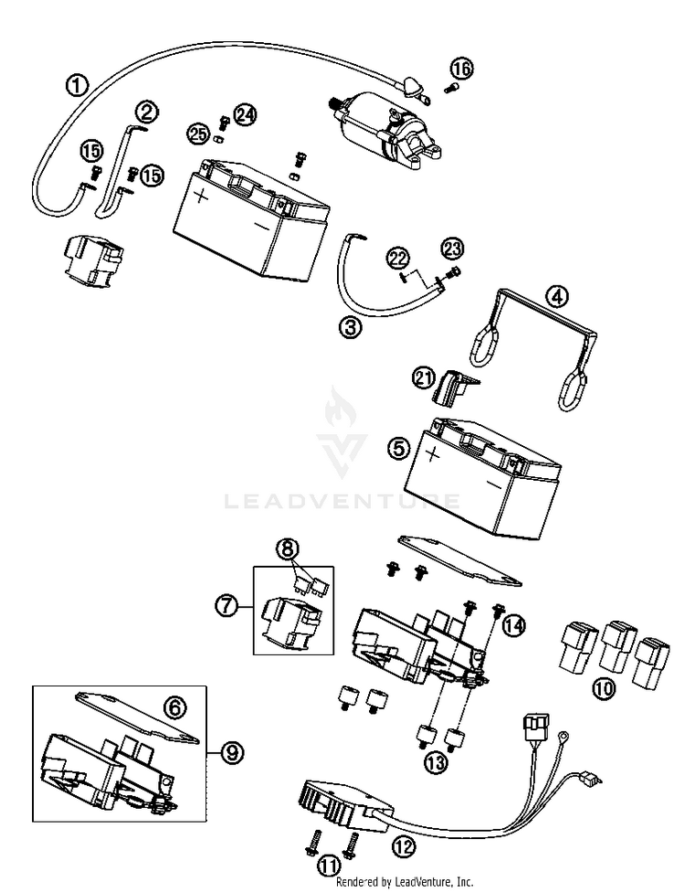Battery 690 Supermoto Black Chassis - 2007 Schematic