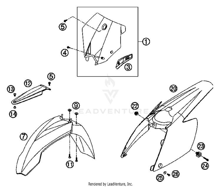 Mask, Fenders 200 XC Chassis - 2007 Schematic