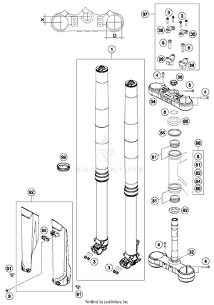 Front Fork, Triple Clamp Schematic