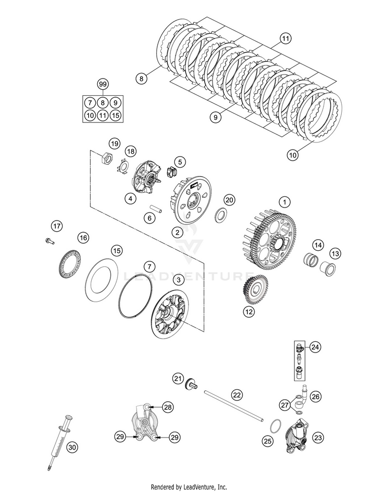 Clutch 300 XC-W TPI ENGINE - 2020 Schematic