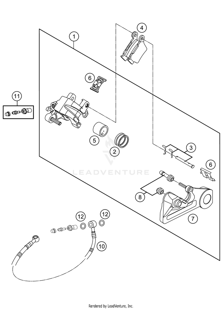 Rear Brake Caliper 450 XC-F Chassis - 2021 Schematic