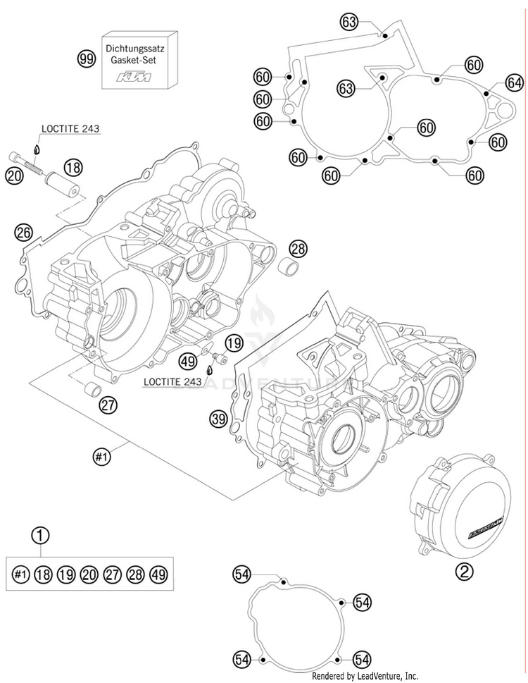 Engine Case 250 SX Engine - 2011 Schematic