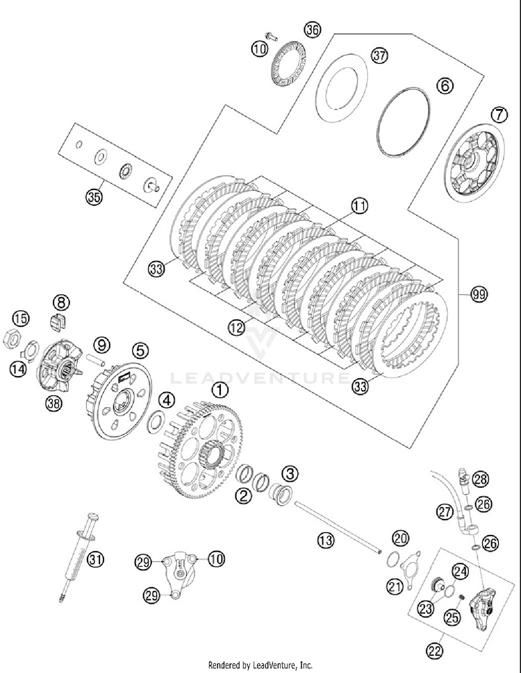 Clutch 500 EXC Engine - 2012 Schematic