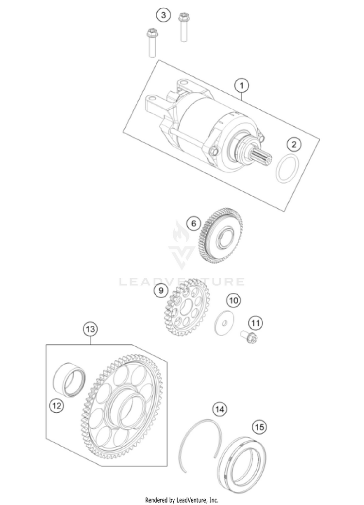 Electric Starter 350 XC-F ENGINE - 2024 Schematic